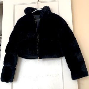 Faux fur puffer jacket